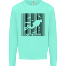 Scuba Barcode Diving Diver Dive Funny Mens Sweatshirt Jumper Peppermint