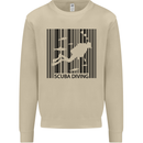 Scuba Barcode Diving Diver Dive Funny Mens Sweatshirt Jumper Sand
