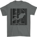 Scuba Barcode Diving Diver Dive Funny Mens T-Shirt Cotton Gildan Charcoal