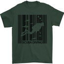 Scuba Barcode Diving Diver Dive Funny Mens T-Shirt Cotton Gildan Forest Green