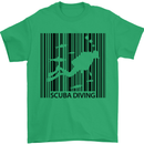 Scuba Barcode Diving Diver Dive Funny Mens T-Shirt Cotton Gildan Irish Green