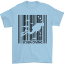 Scuba Barcode Diving Diver Dive Funny Mens T-Shirt Cotton Gildan Light Blue
