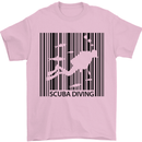 Scuba Barcode Diving Diver Dive Funny Mens T-Shirt Cotton Gildan Light Pink