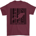 Scuba Barcode Diving Diver Dive Funny Mens T-Shirt Cotton Gildan Maroon