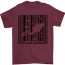Scuba Barcode Diving Diver Dive Funny Mens T-Shirt Cotton Gildan Maroon