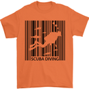 Scuba Barcode Diving Diver Dive Funny Mens T-Shirt Cotton Gildan Orange