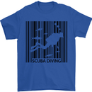 Scuba Barcode Diving Diver Dive Funny Mens T-Shirt Cotton Gildan Royal Blue