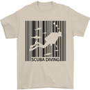 Scuba Barcode Diving Diver Dive Funny Mens T-Shirt Cotton Gildan Sand