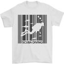 Scuba Barcode Diving Diver Dive Funny Mens T-Shirt Cotton Gildan White
