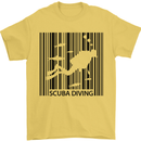 Scuba Barcode Diving Diver Dive Funny Mens T-Shirt Cotton Gildan Yellow