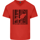 Scuba Barcode Diving Diver Dive Funny Mens V-Neck Cotton T-Shirt Red