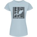 Scuba Barcode Diving Diver Dive Funny Womens Petite Cut T-Shirt Light Blue
