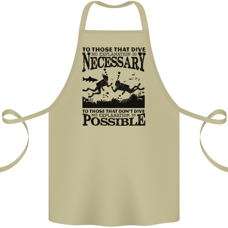 Scuba Dive No Explanation Funny Diving Cotton Apron 100% Organic Khaki