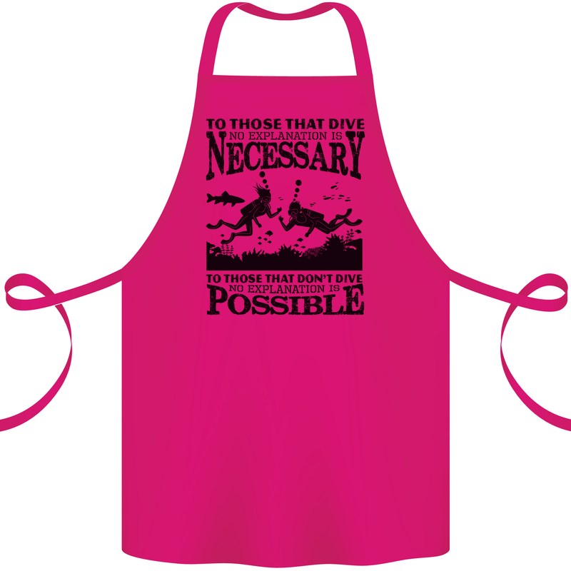 Scuba Dive No Explanation Funny Diving Cotton Apron 100% Organic Pink