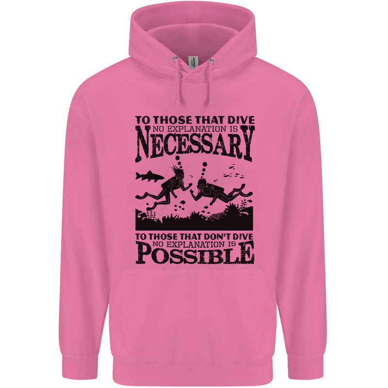 Scuba Dive No Explanation Funny Diving Mens 80% Cotton Hoodie Azelea