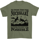 Scuba Dive No Explanation Funny Diving Mens T-Shirt Cotton Gildan Military Green