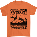 Scuba Dive No Explanation Funny Diving Mens T-Shirt Cotton Gildan Orange
