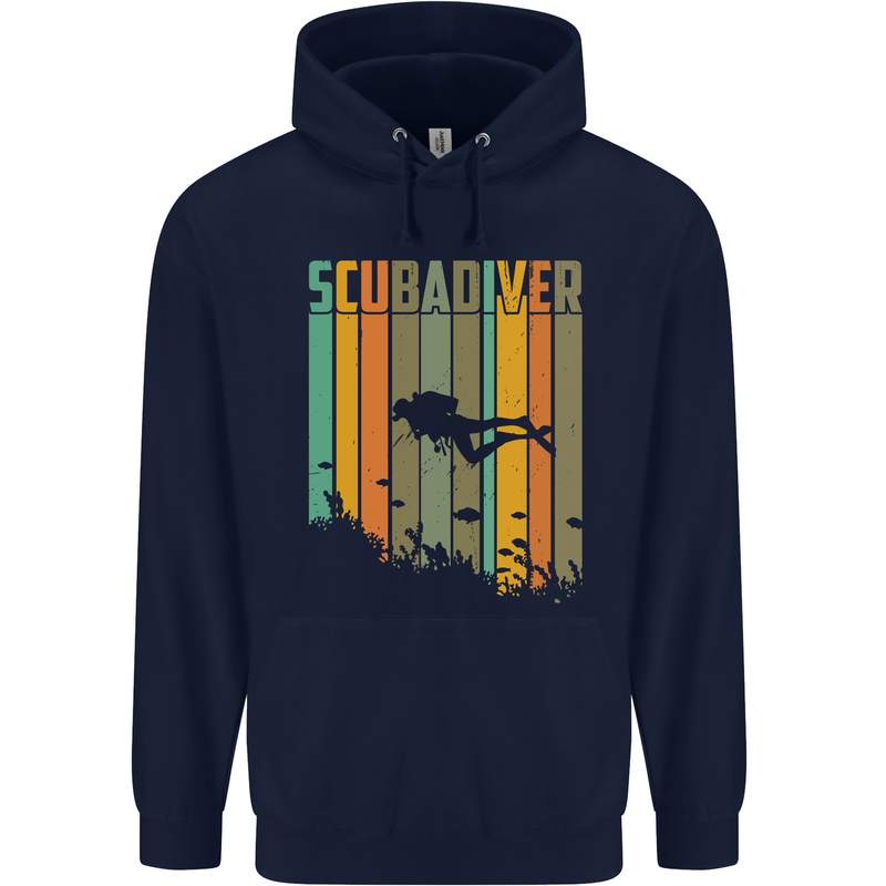 Scuba Diver Diving Dive Childrens Kids Hoodie Navy Blue