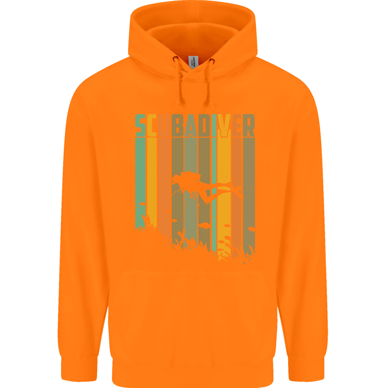 Scuba Diver Diving Dive Childrens Kids Hoodie Orange