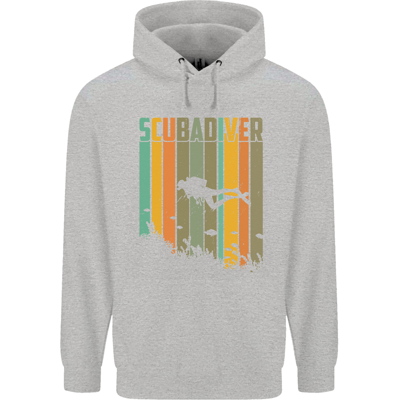 Scuba Diver Diving Dive Childrens Kids Hoodie Sports Grey