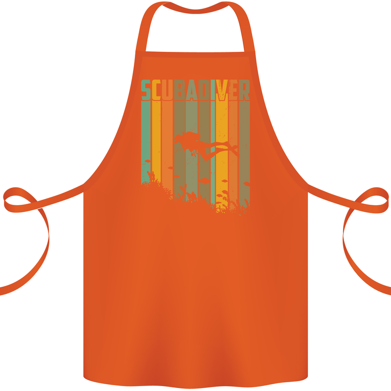 Scuba Diver Diving Dive Cotton Apron 100% Organic Orange