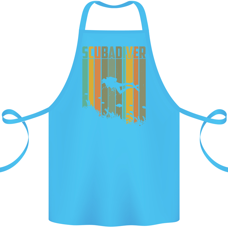 Scuba Diver Diving Dive Cotton Apron 100% Organic Turquoise