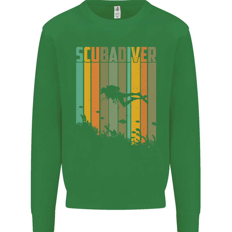 Scuba Diver Diving Dive Kids Sweatshirt Jumper Irish Green