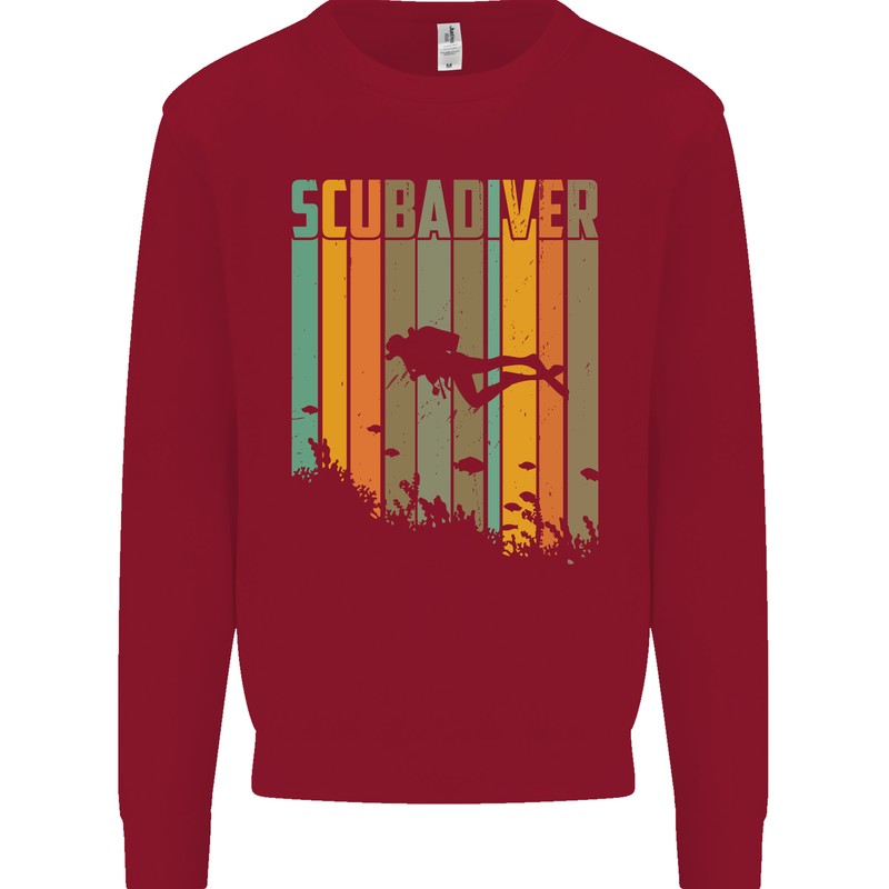 Scuba Diver Diving Dive Kids Sweatshirt Jumper Red