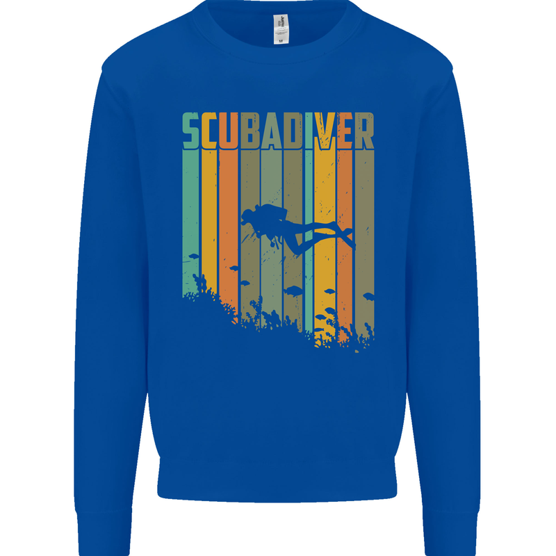 Scuba Diver Diving Dive Kids Sweatshirt Jumper Royal Blue