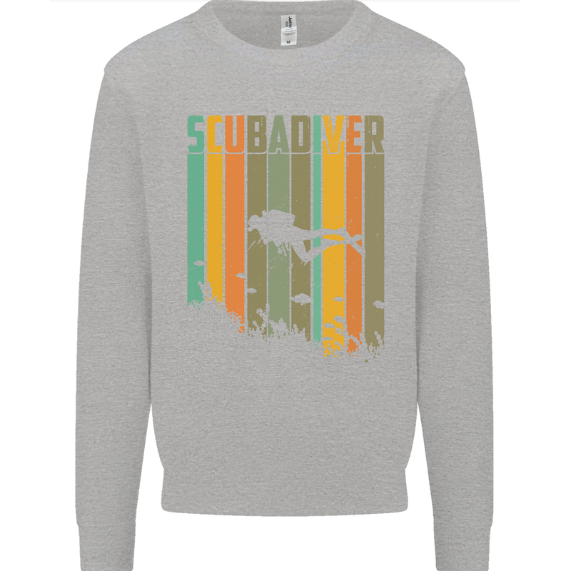 Scuba Diver Diving Dive Kids Sweatshirt Jumper Sports Grey