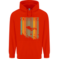 Scuba Diver Diving Dive Mens 80% Cotton Hoodie Bright Red