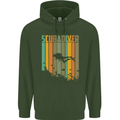 Scuba Diver Diving Dive Mens 80% Cotton Hoodie Forest Green