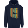 Scuba Diver Diving Dive Mens 80% Cotton Hoodie Navy Blue