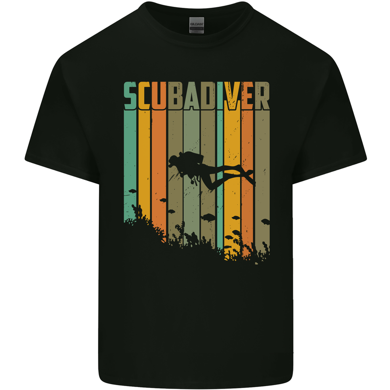 Scuba Diver Diving Dive Mens Cotton T-Shirt Tee Top Black