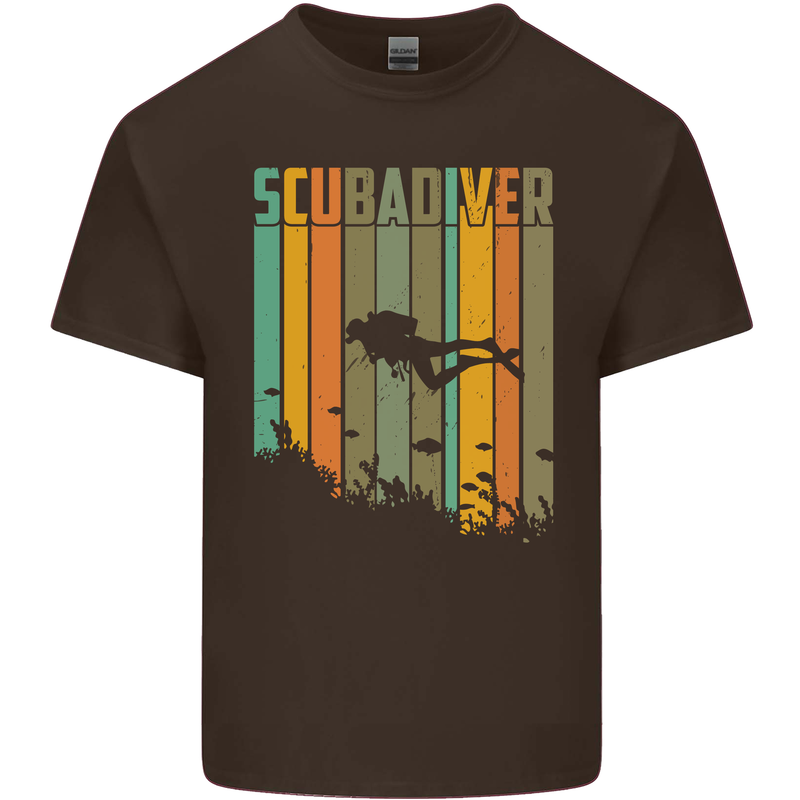 Scuba Diver Diving Dive Mens Cotton T-Shirt Tee Top Dark Chocolate