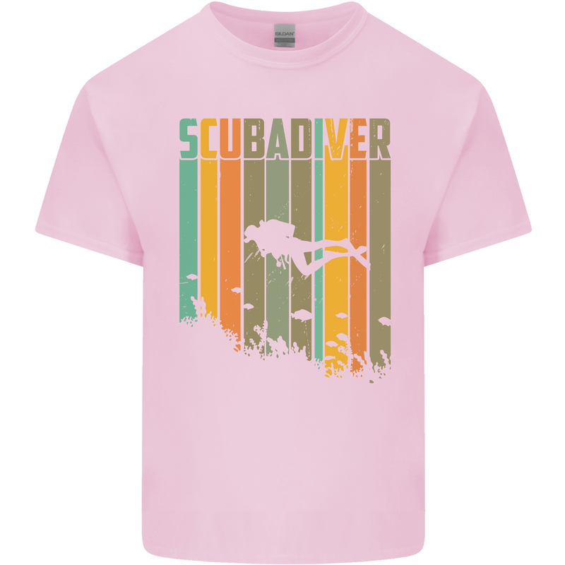 Scuba Diver Diving Dive Mens Cotton T-Shirt Tee Top Light Pink