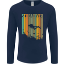 Scuba Diver Diving Dive Mens Long Sleeve T-Shirt Navy Blue