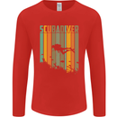 Scuba Diver Diving Dive Mens Long Sleeve T-Shirt Red
