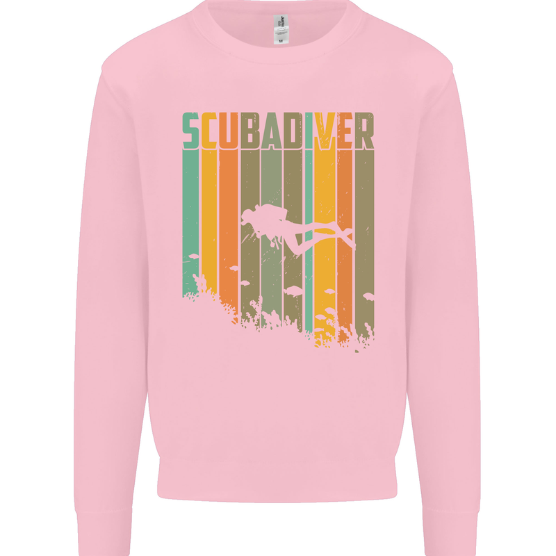 Scuba Diver Diving Dive Mens Sweatshirt Jumper Light Pink