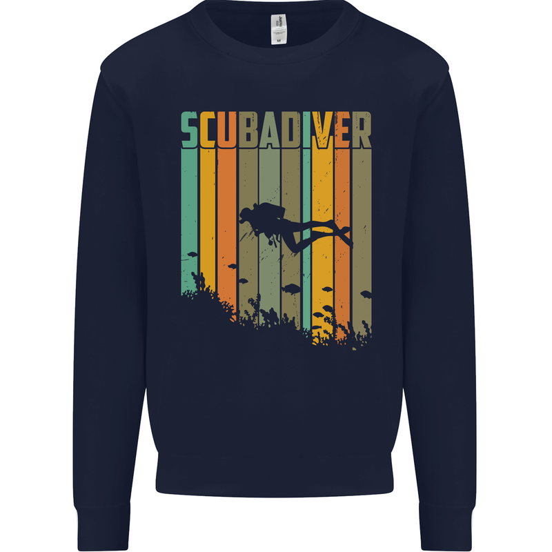 Scuba Diver Diving Dive Mens Sweatshirt Jumper Navy Blue