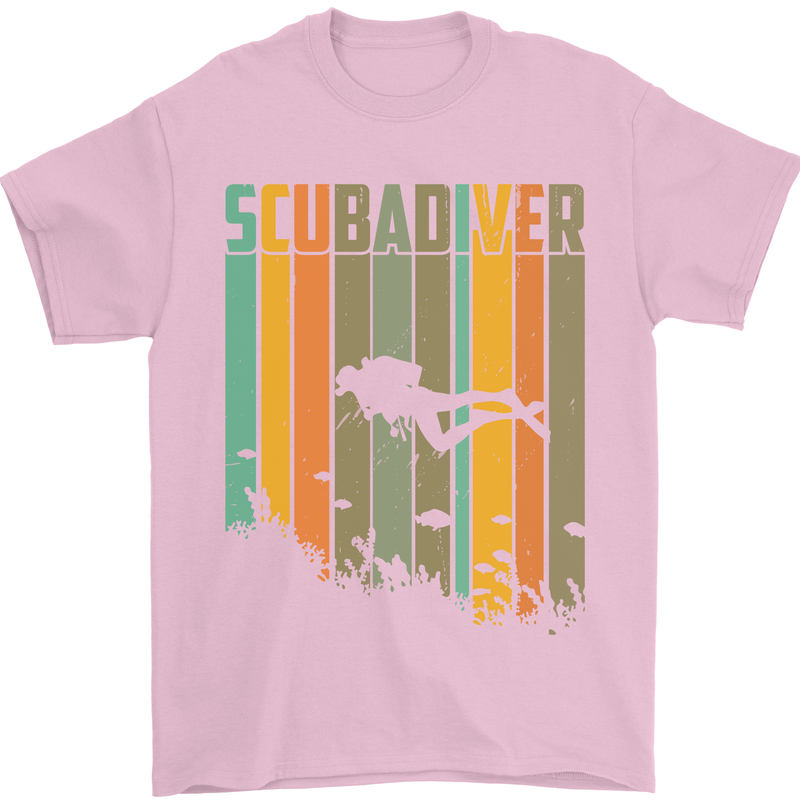 Scuba Diver Diving Dive Mens T-Shirt Cotton Gildan Light Pink