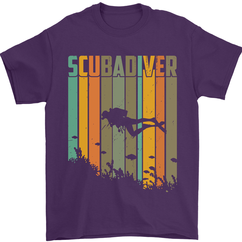 Scuba Diver Diving Dive Mens T-Shirt Cotton Gildan Purple