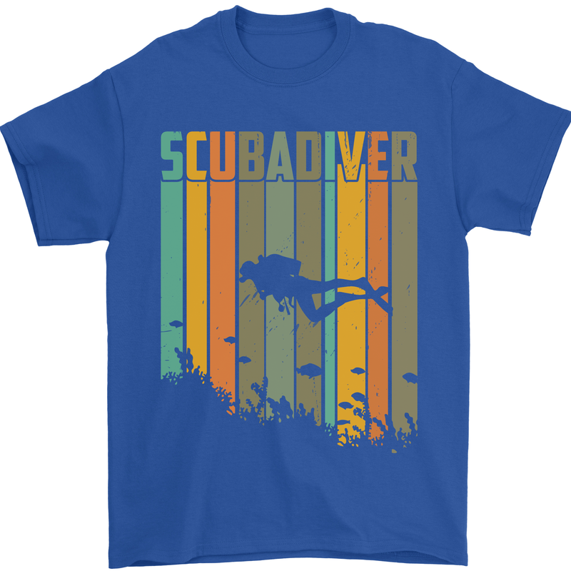 Scuba Diver Diving Dive Mens T-Shirt Cotton Gildan Royal Blue