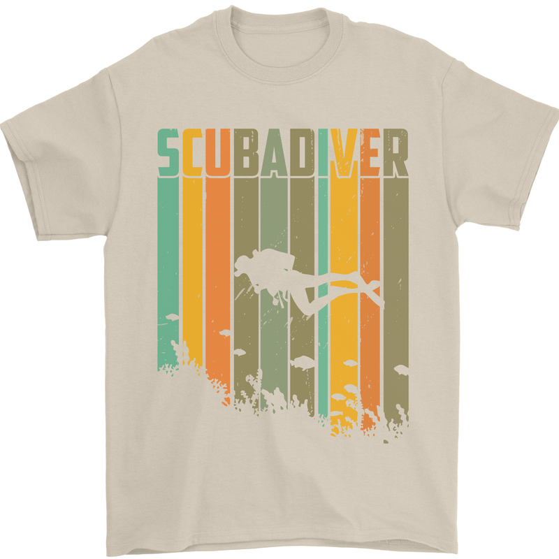 Scuba Diver Diving Dive Mens T-Shirt Cotton Gildan Sand