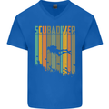 Scuba Diver Diving Dive Mens V-Neck Cotton T-Shirt Royal Blue