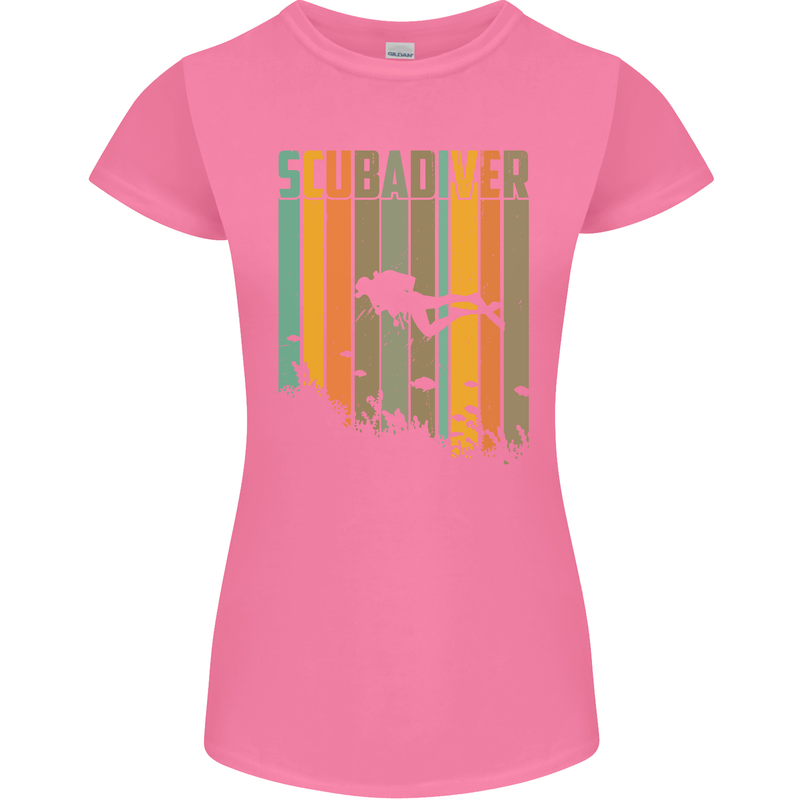 Scuba Diver Diving Dive Womens Petite Cut T-Shirt Azalea