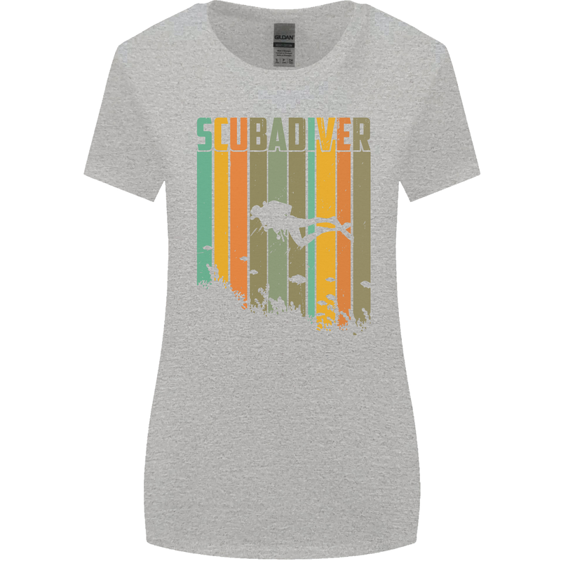 Scuba Diver Diving Dive Womens Wider Cut T-Shirt Sports Grey