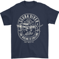 Scuba Diver the Ocean Is Calling Diving Mens T-Shirt Cotton Gildan Navy Blue