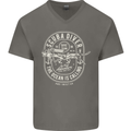 Scuba Diver the Ocean Is Calling Diving Mens V-Neck Cotton T-Shirt Charcoal