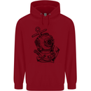 Scuba Diving Anchor Diver Sailing Sailor Childrens Kids Hoodie Red